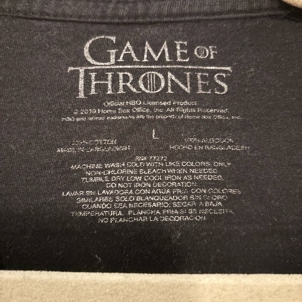 Black Game of Thrones T-Shirt with Gold Print - Picture 2 of 4